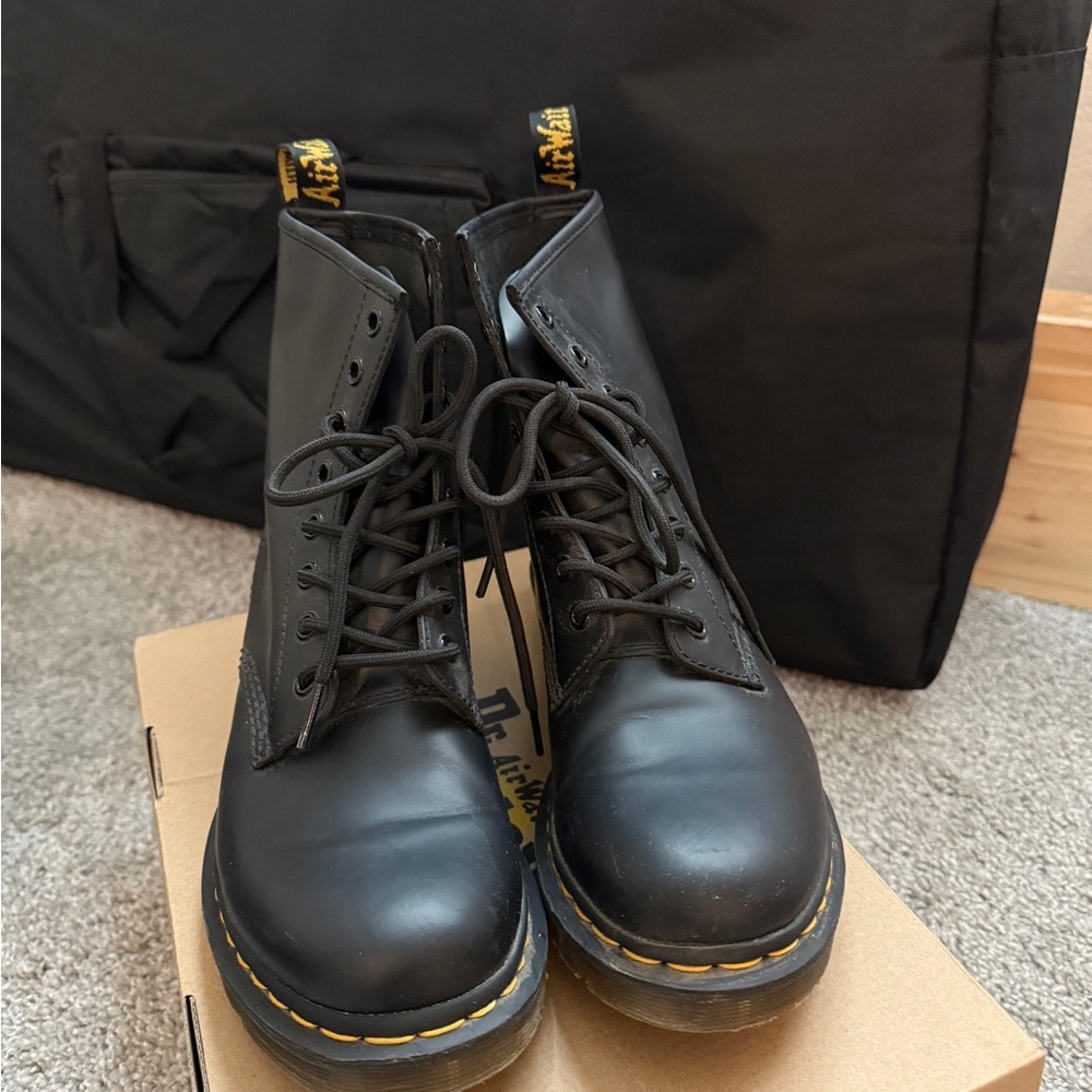 Dr. Martens Black Smooth Leather Boots
